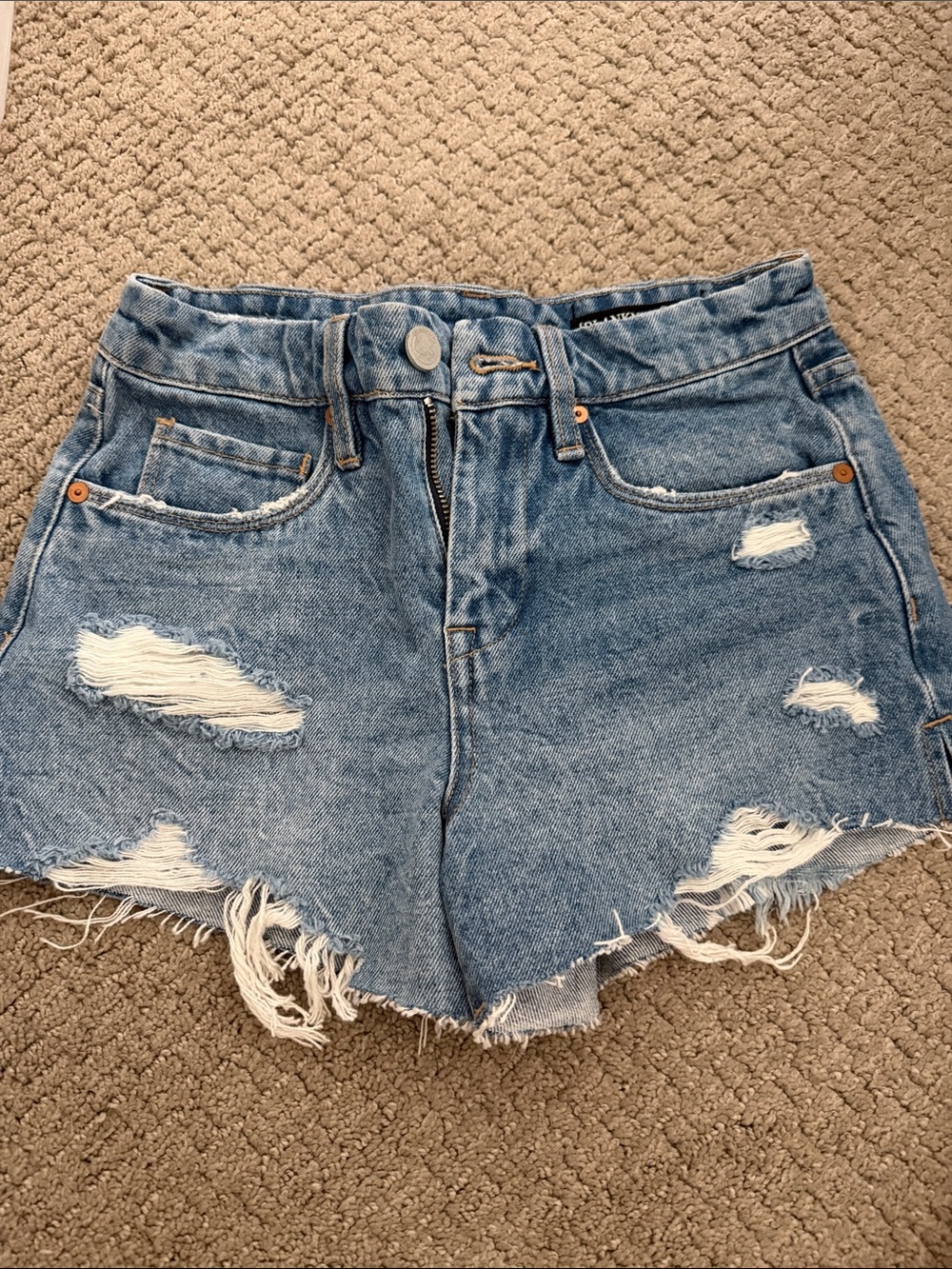 Blank NYC Distressed Denim Shorts - Blue
